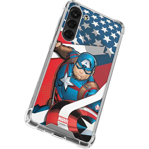 Marvel Captain America Action Pose Galaxy S24 FE Clear Case